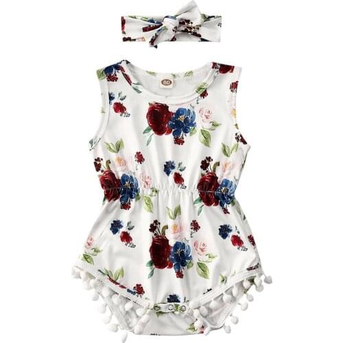Summer Fashion Baby Kid Girl Bodysuit Floral Jumpsuit Sleeveless Playsuit Kids Clothes Cute Swim Outfits