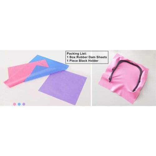 Kit Dental Frame for Rubber Dam Sheets 36Pis Carbon Fiber Rubber SheetsX1Box+BlackHolderX1