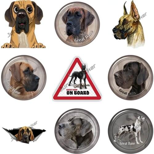 Funny Great Dane 3D Pet Car Sticker Car Accessories Vinyl Decal Cover Scratches Waterproof PVC 13cm X 5cm