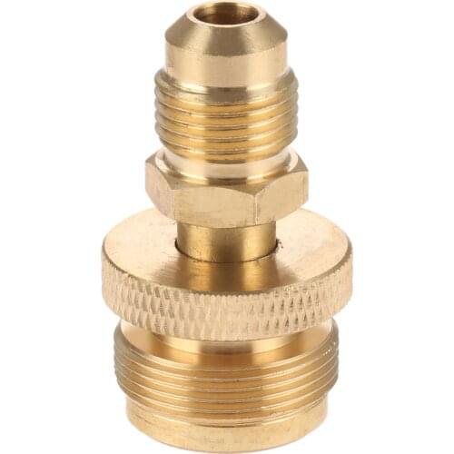 Brass 1lb Portable Camping Grill Stove Part Propane Tank Canister Regulator Adapter Connection Convert To 3/8 Male Flare Adapter