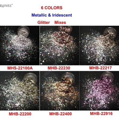 Metallic Luster Nail Glitter Mix with Colorful Light Shining Glitter Hexagon Shapefor Makeup Nail Glitter Craft Art Facepainting