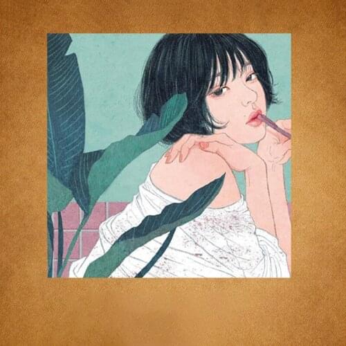 Fashion Beauty Hand Painted Girl Iron On Heat Transfers Appliques Heat Transfers Vinyl Ironing Sticker On Clothes T-shirt Decor