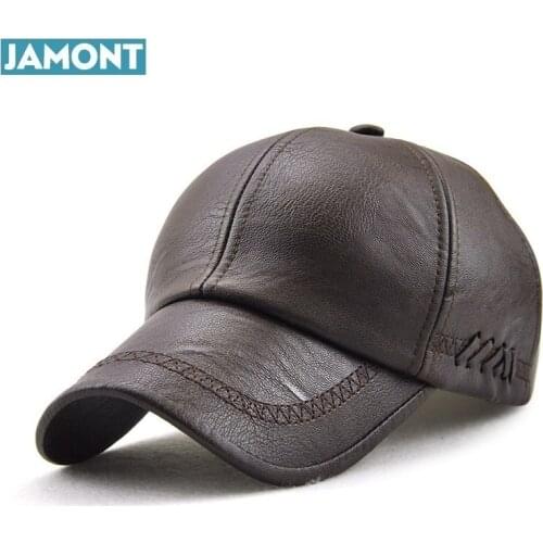 JAMONT Unisex Men Women PU Leather Baseball Cap Snapback Outdoor Sport Adjustable Fashionable Hat