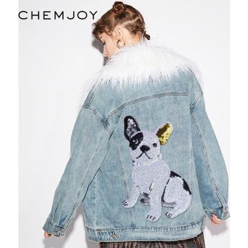 Dog Sequin Patch Sew on Sticker for Clothes Big Size Applique DIY Accessory Jacket Jeans Stickers Animal Patches for Backpacks