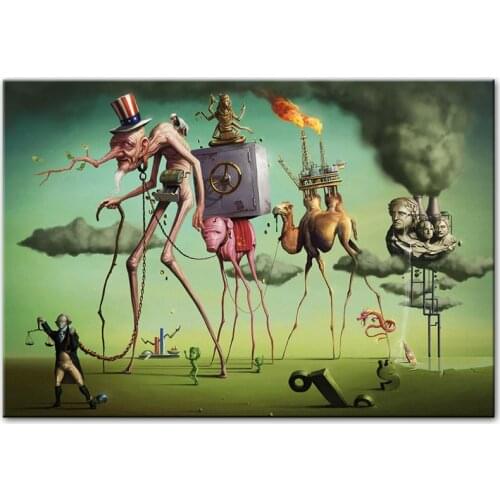 "The American Dream" by By Salvador Dali Wall Art Canvas Paintings Famous Artwork Reproductions Wall Pictures For Living Room