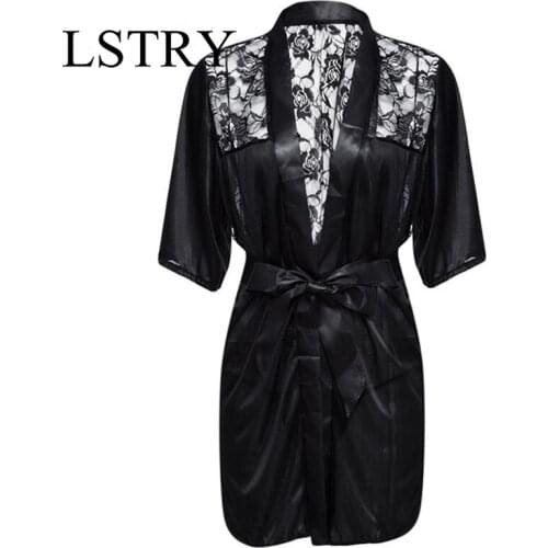 New Sexy Nightgown Lingerie Fashion Patchwork Night dress Lstry Women Sheer Scalloped Satin Nightwear Slip Sleepwear Chemises