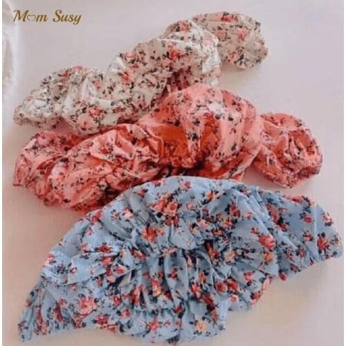 Fashion New Baby Girl Cotton Floral Tshirt Off Shoulder Infant Toddler Girl Short Blouse Summer Girl Crop Top Baby Clothes 1-7Y