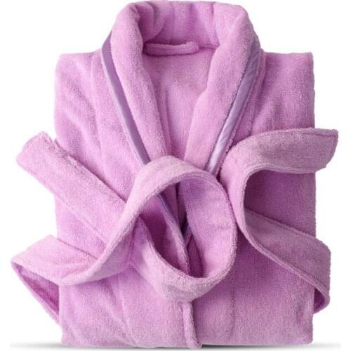 Couple Winter Warm Purple Cotton Long Kimono Bathrobe Men Women Luxury Dressing Gown Bath robe