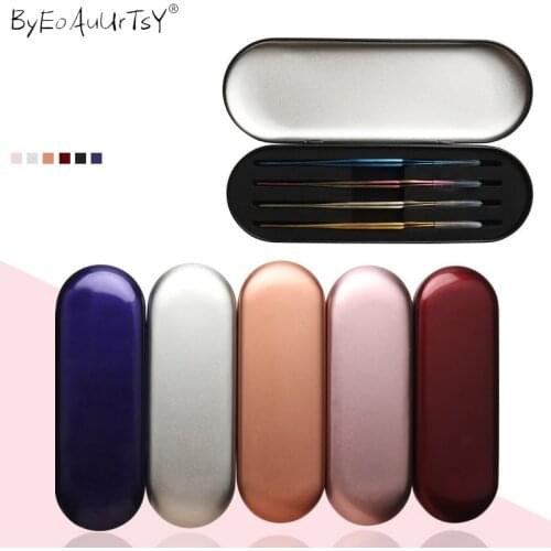 Eyelash Extension Tweezers Storage Box Portable Makeup Tweezers Organizer Protective Box Eyeliner Mink Lashes Makeup Tools