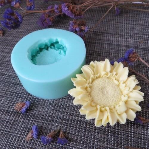 PRZY sunflowers flowers silicone soap molds flower candle aroma mould soap making moulds resin clay molds HC0090 3D