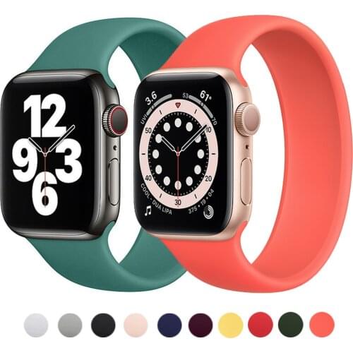 Correa For Apple Watch Strap Iwatch Series 6 5 4 3 2 1 SE Smart Band 44mm 38mm Watchband Silicone Solo Loop Bracelet Accessories