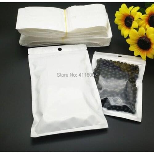 5000pcs Small Size 11*16cm Self Sealing White Clear Plastic Bag With Hang Hole Retail Package