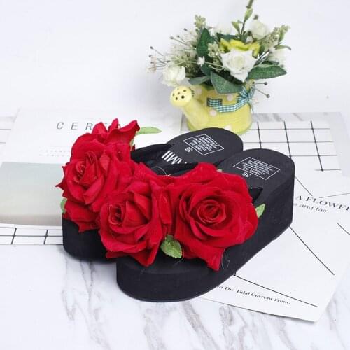 Women Summer Slippers Bohemia Original DIY Handmade Flowers Slippers Shoes Women Flip FlopsFlowers Travel Slippers