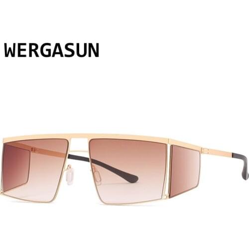WERGASUN Square PUNK Glasses Gradient Sunglasses women Fashion Men Vintage Brand Design uv400 Sun Glasses Oculos De Sol