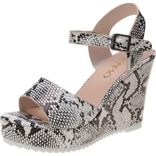 Snake Style Wedge Shoes Women Sandals Open Toe Platform Sandals Women Summer Shoes Fashion