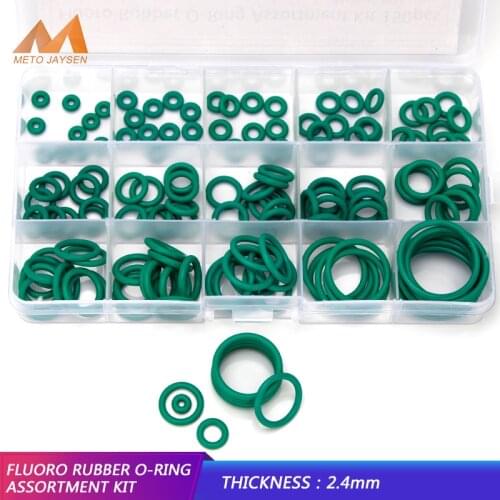 Sealing O-rings Fluorine Rubber FKM OD 6mm-35mm CS 1mm 1.5mm 1.9mm 2.4mm 3.1mm Gasket Replacements Kits 15 Sizes 150PCS FQ031