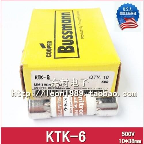 US BUSSMANN Fuse Limitron fuse KTK-6 6A 600V 10 * 38mm