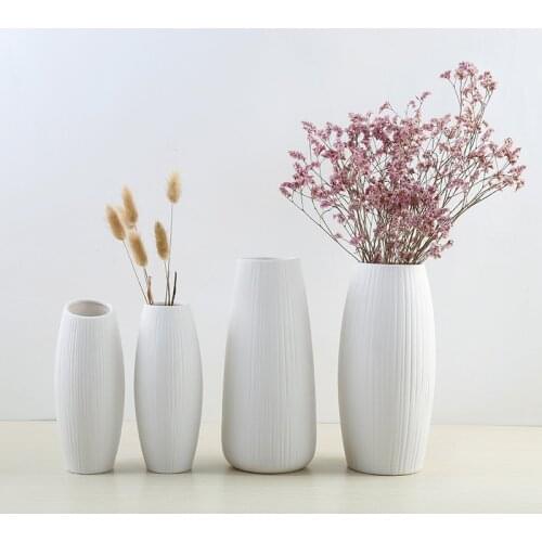 Vase Decor European Simple White Ceramic Vase Nordic Home Flower Arrangement Modern Vases Creative House Living Room Decorations