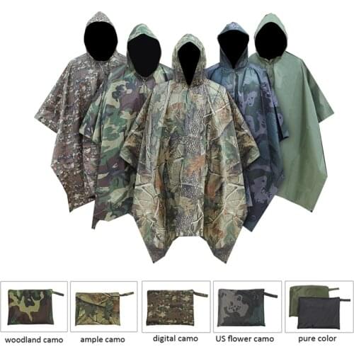 Man Waterproof Raincoat Military Impermeable Camo Rain Coat Men Raincoat Motorcycle Rain Poncho Women Awning From The Rain