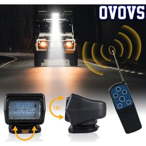 LED Searchlight 7inch 50W Remote control 360 degree Rotate Spot Light For Truck Off road SUV Boat Marine Driving Light 1Pcs