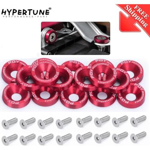 16PCS M6 Car Modified Hex Fasteners Fender Washer Bumper Engine Concave Screws Fender Washer License Plate Bolts Car styling