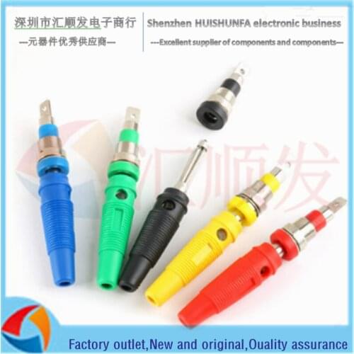 2pcs!!! Banana socket M4*28 pure copper terminal 4mm banana socket 24A terminal block test socket panel socket