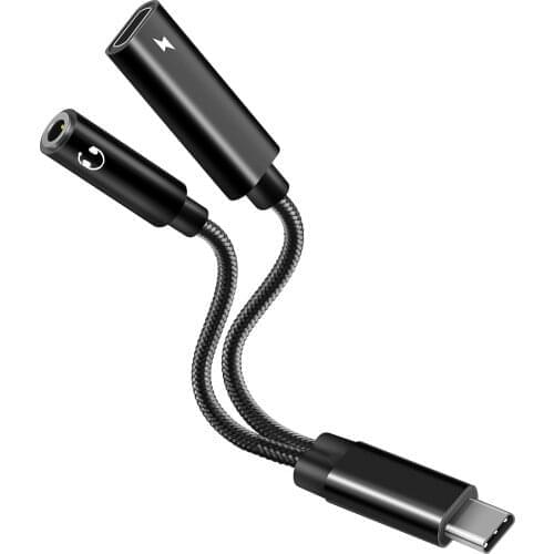 32bit/384khz 2 in 1 USB C to 3.5mm Audio Adapter with USB C PD 60W Fast Charging Jack Adapter Hifi DAC Aux Audio Splitter