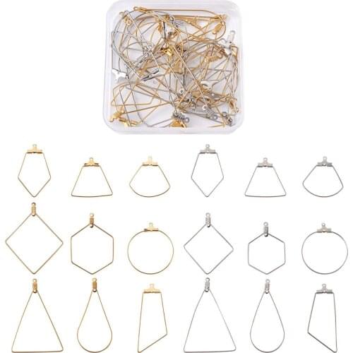 36pcs/box Stainless Steel Wire Pendants Beading Tassel Hoop Earring Findings For DIY Earrings Jewelry Making Accessories