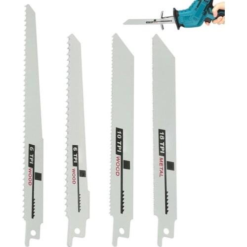 4pcs Reciprocating Saw Blades Saw Cutter Set 150/200mm Saber Saw 6/10/18 TPI Multi Saw Blade For Metal Wood Cutting For Makita
