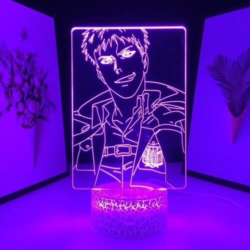 Anime 3D Lamp Attack on Titan Jean Kirstein Light for Kids Gift Bedroom Decoration Manga Attack on Titan LED Night Light
