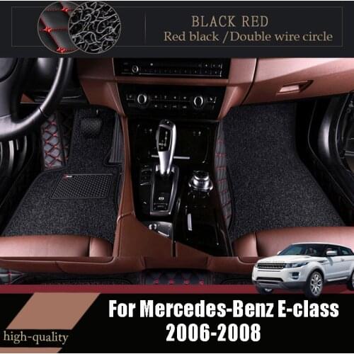 Car Floor Mats For Mercedes-Benz E-class W211 4 doors 2008 2007 2006 Luxury Double Layer Wire Loop Carpets Auto Interior Custom