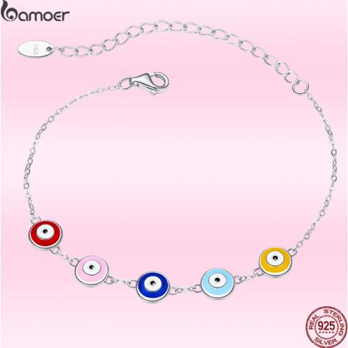 Bamoer 2021 Summer New Multicolor Pendant Guardian Series Bracelet for Women 925 Sterling Silver Couple Exquisite Jewelry GXB218