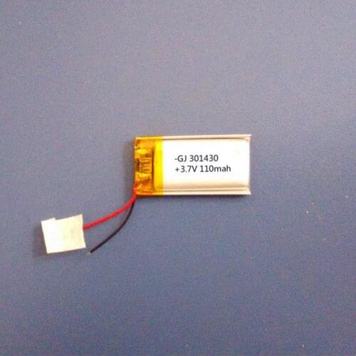 Free shipping by DHL/Fedex 100pcs 3.7V lithium polymer battery 031430 301430 110mAh small toys Bluetooth speakers battery