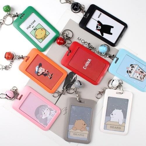 Bank Credit Card Case Bus ID Case 1 PC Female Men Fashion Card Case Keychain Cute Cartoon Card Case Keychain