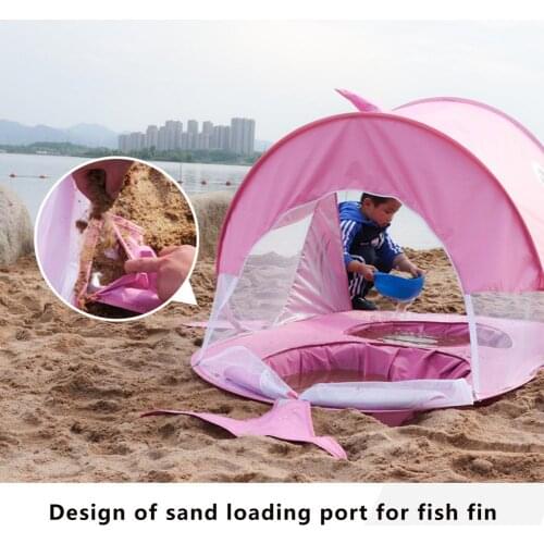 Childrens Beach Tent Safe Breathable Windproof Sun Shelter Sun Awning Tent Uv-protecting Sunshelter Kid Outdoor Sunshade