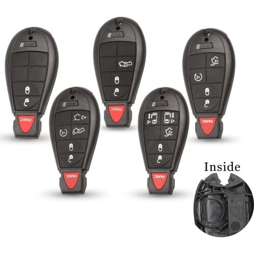 Jingyuqin 10X Remote Smart Key Shell Case For Jeep Grand Cherokee Chrysler 300 Town & Country Dodge Challenger Charger Journey