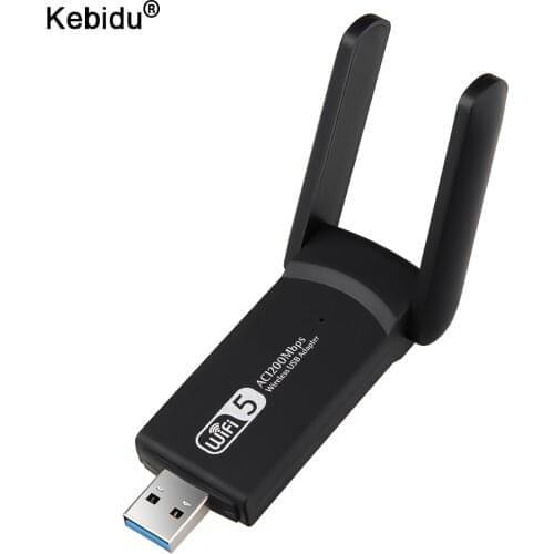 Kebidu 1200Mbps USB Adapter RTL8812 Wireless Network Card 5Ghz 2.4Ghz 802.11ac Aerial Dongle Portable Mobile Router For Laptop