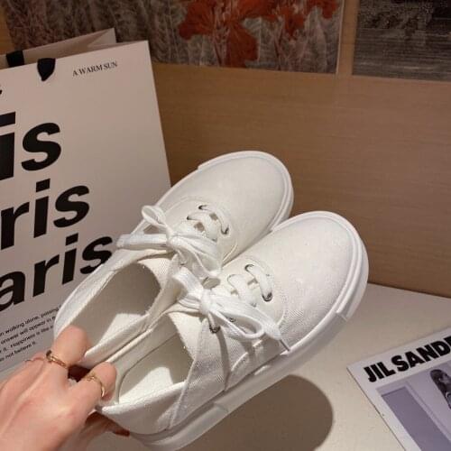 Round Toe Canvas Shoes Platform Flat Shoes Women New Casual Scarpe Donna Comfortable Ladies Single Shoes Zapatos De Mujer 2021