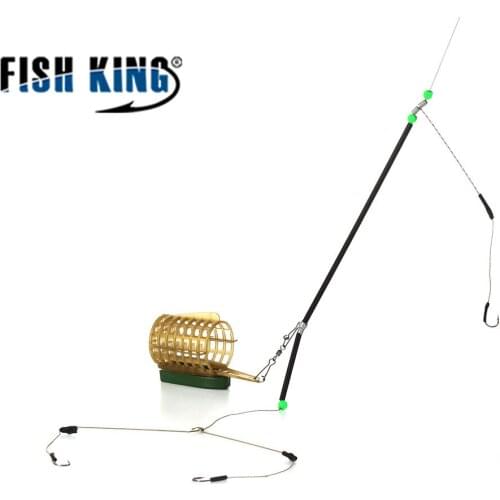 Fishing Lure Cage With Line Hooks 30G-80G Length 47CM Fish Bait Feeder Basket Holder Fishing Accessories String Hook