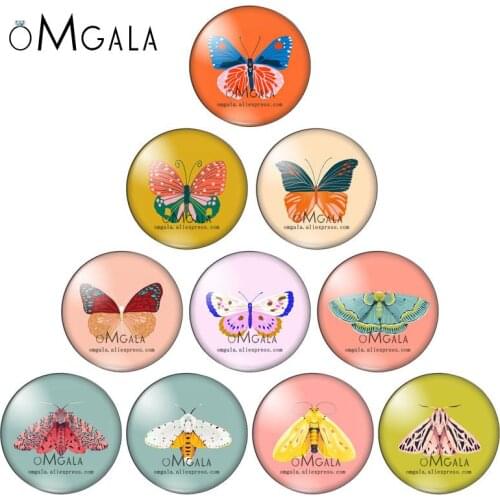 Beauty Butterfly Art Illustrations 12mm/16mm/18mm/25mm Round photo glass cabochon demo flat back Making findings