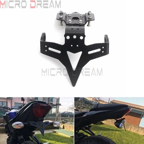 Black Motorcycle Rear License Plate Holder Bracket For Yamaha MT 07 FZ 07 MT07 FZ07 2013-2019 Tail Tidy Fender Eliminator Kit