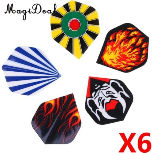 MagiDeal Funny 30Pcs(6 Set) Standard Dart Flight Professional Durable PET Dart Flights A/B/C/D Type for Child Entertainment Game
