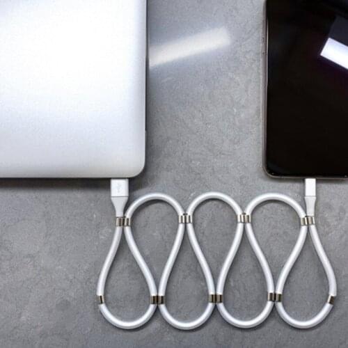 Magnetic Rope Fast Charging Data Sync Cord 4A USB Cable For Micro Type C Charger For Xiaomi Huawei Samsung USB Data Line