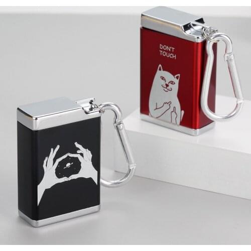 Metal Tobacco Holder Mini Outdoor Portable Ashtray Custom LOGO With Key Chain Carabiner Pocket Smoking Gift For Man Boyfriend