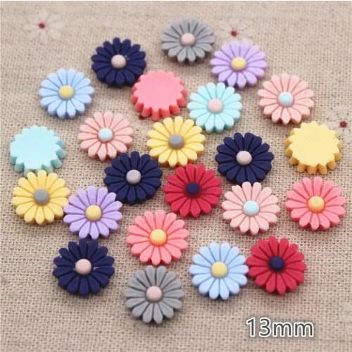 50PCS Mix Colors Cute Resin Small Daisy Flat back Cabochon DIY Jewelry/Craft Scrapbook Decoration,13mm