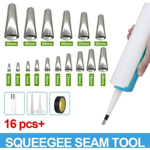 Top 22pcs Caulking Finisher Kit Stainless Steel Caulk Nozzle Applicator Caulking Finishing Sealant Tool Kit for Kitchen Bathroom