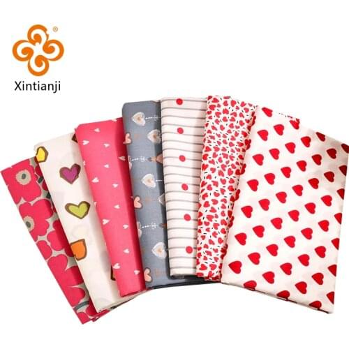 Pure Cotton Printed Patchwork Sewing Material Bulk Fabric 50*45cm/pcs 7pcs/pack TJ1617