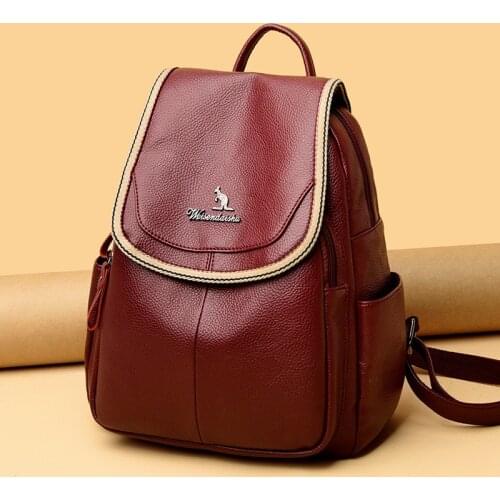 2021 New Solid Color Backpacks High Quality Casual Backpack Fashion Large Capacity Travel Backpack Female Student School Bag