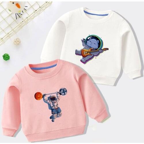 Spring and Autumn New Boys and Girls Hooded Sweater Baby Hooded Cartoon Shirt Childrens Clothing Universe Galaxy Sports novelty