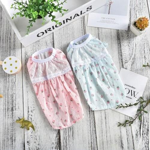 Dog Clothes Dress Cute Strawberry Small Cat Skirt Summer Yorkshire Bichon Pomeranian Poodle Schnauzer Corgi Pug Pet Clothing New